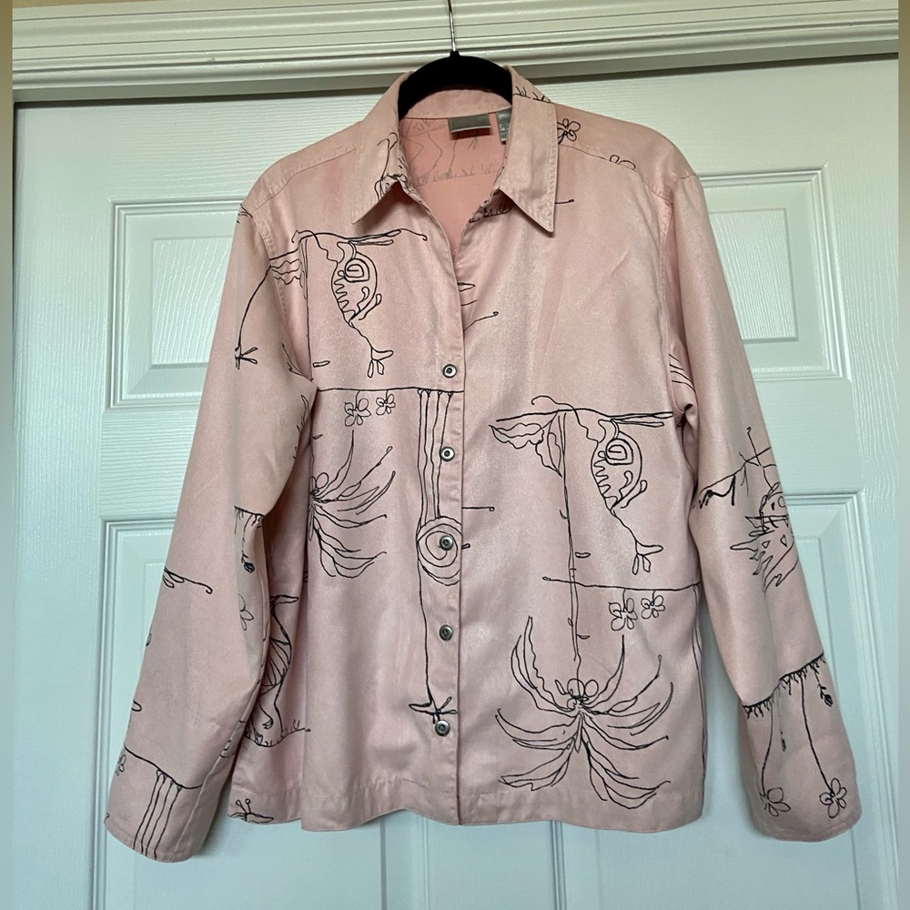 Chico button down blouse dusty rose size 1